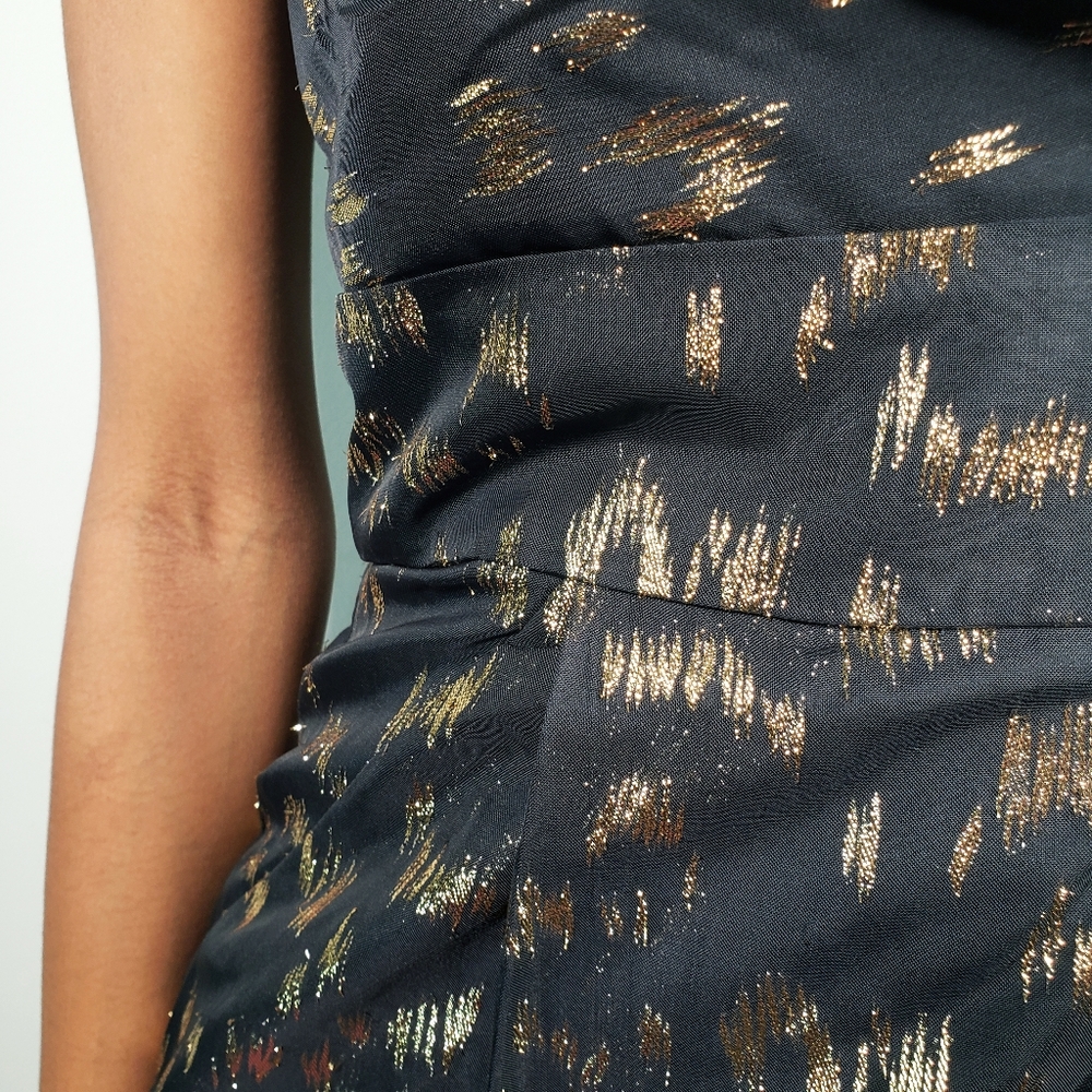 BCBGeneration | Gold/Black One Shoulder Dress - Picture 4 of 8